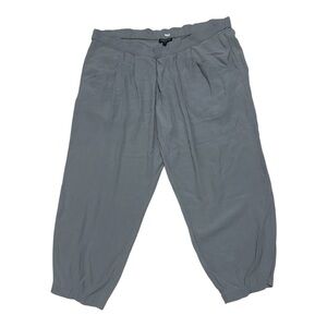 Eileen Fisher 100% Silk Gray Tapered Pants Petite Large PL Cropped Relaxed